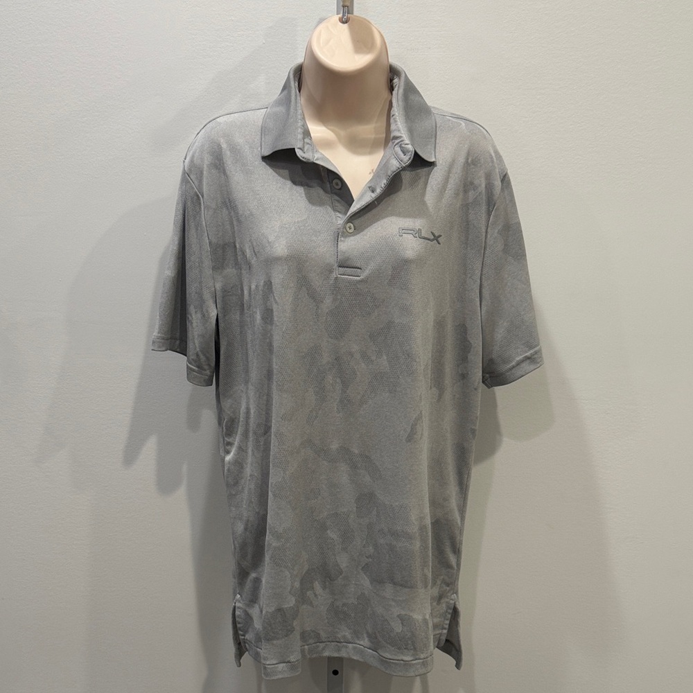 RLX Ralph Lauren Men’s Gray Camo Polo Shirt Size M Golf